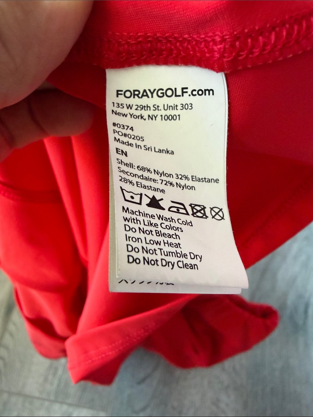 Women’s Red Skater Skirt with Subtle Logo - Picture 8 of 14